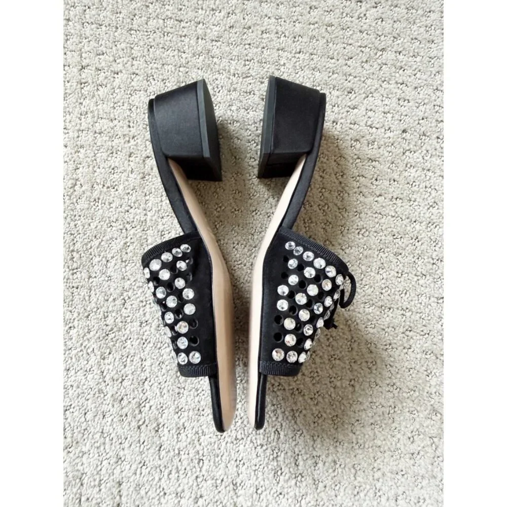 Miu Miu Black Sandals with Silver Embellishments - Picture 5 of 9